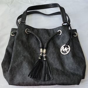 Michael Kors Black Shoulder Bag with Tassels